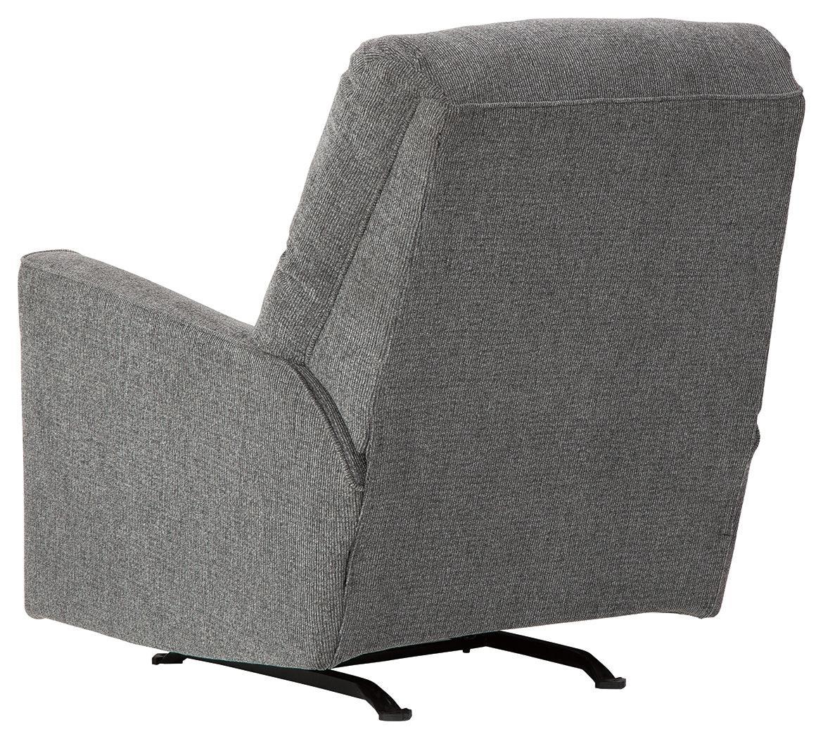 Dalhart Charcoal Chenille Recliner - Ella Furniture