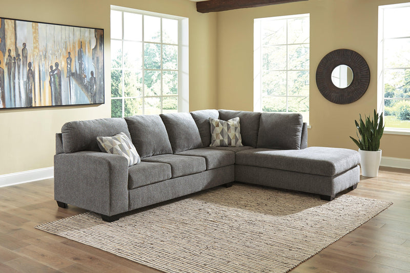 Dalhart Charcoal Chenille 2-Piece Sectional With Chaise 85703S2 - Ella Furniture