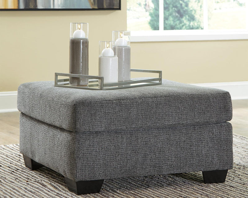 Dalhart Charcoal Chenille Oversized Accent Ottoman