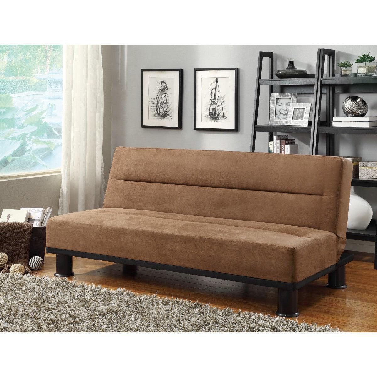 Callie Brown Contemporary Solid Wood And Plywood Microfiber Fabric Upholstery Elegant Lounger - Ella Furniture