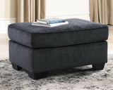 Altari Slate Chenille Ottoman - Ella Furniture