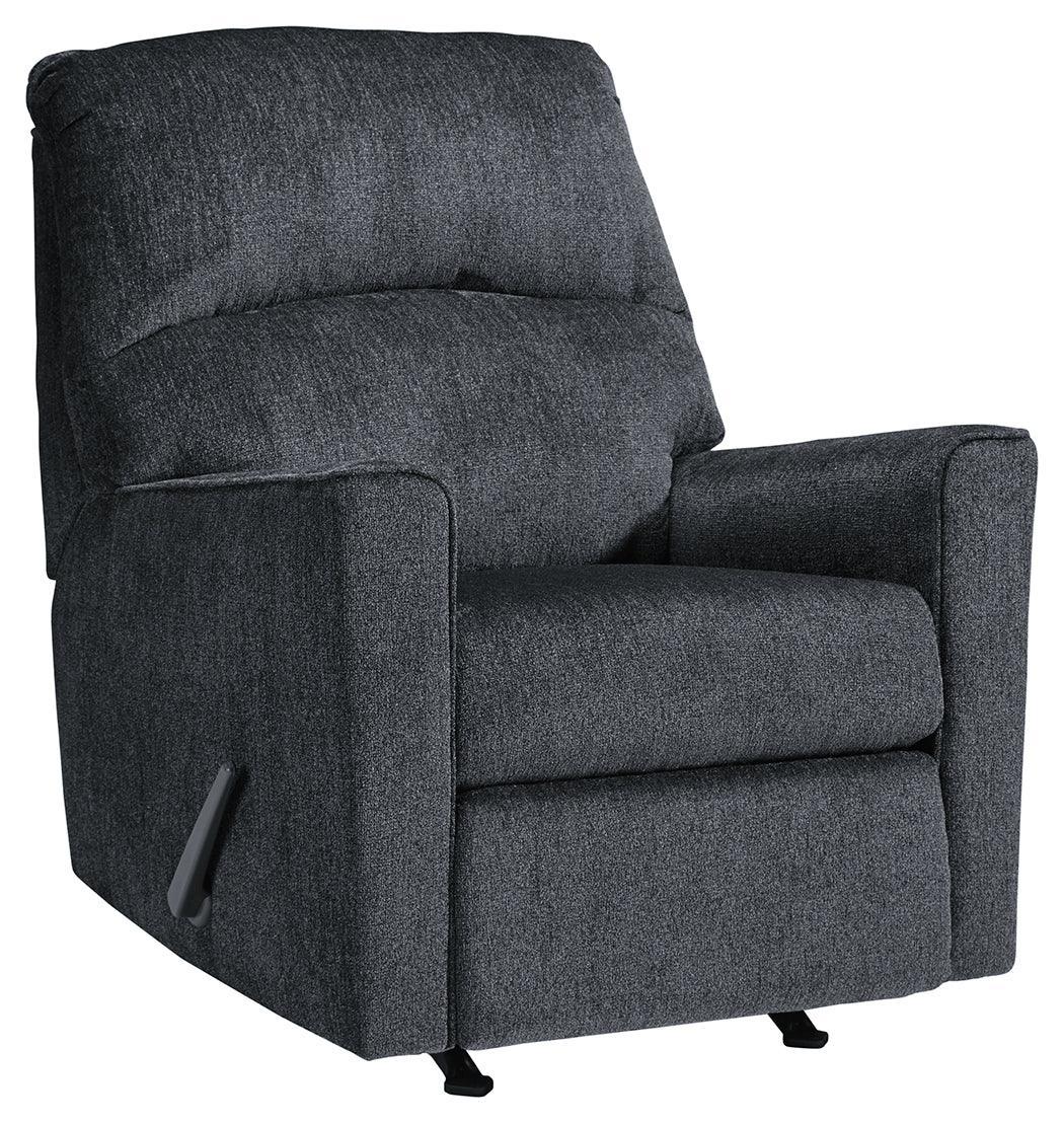 Altari Slate Chenille Recliner - Ella Furniture