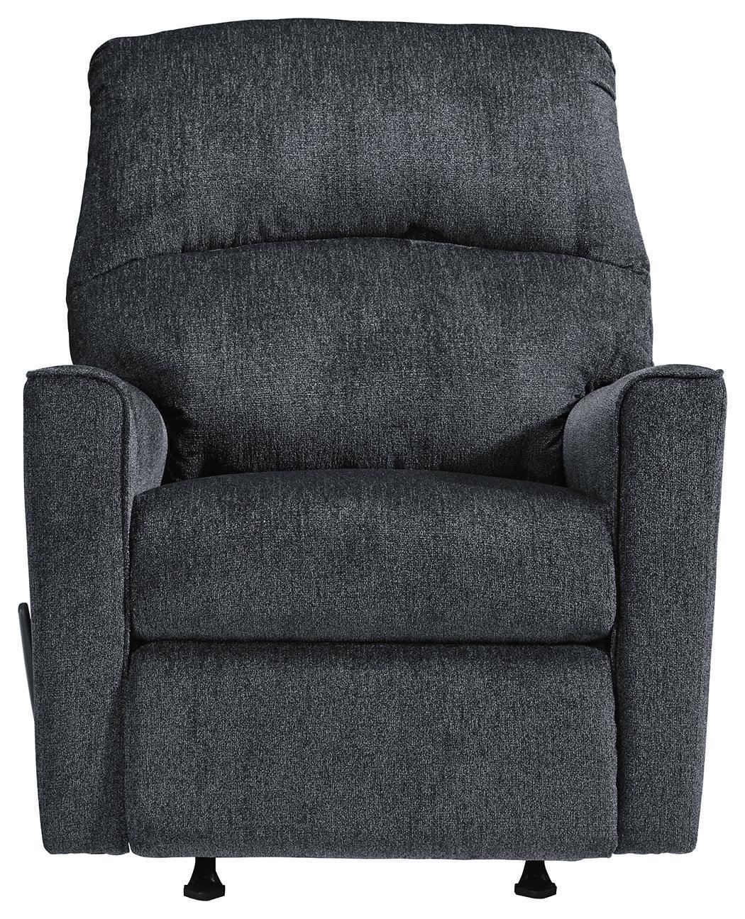 Altari Slate Chenille Recliner - Ella Furniture