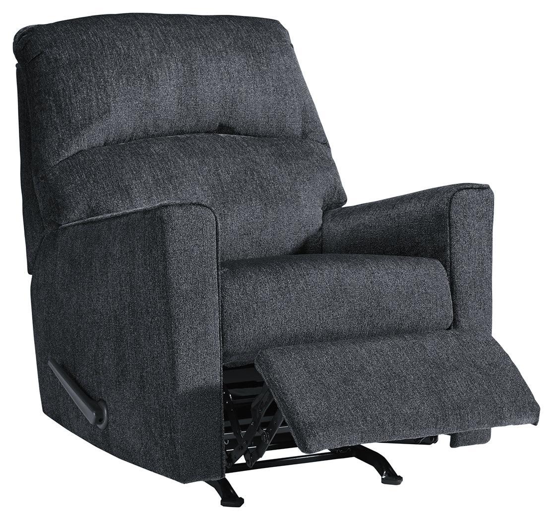 Altari Slate Chenille Recliner - Ella Furniture