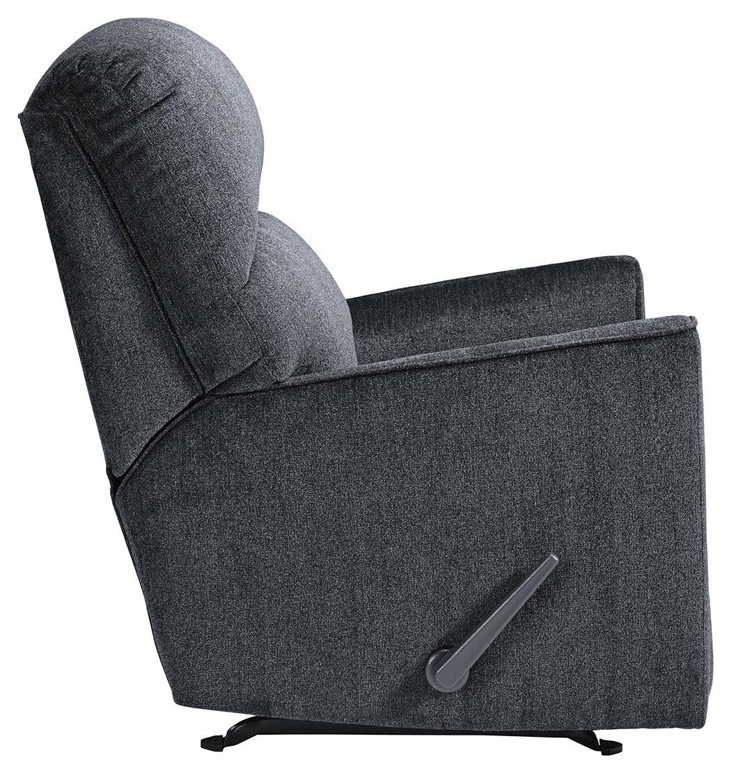 Altari Slate Chenille Recliner - Ella Furniture