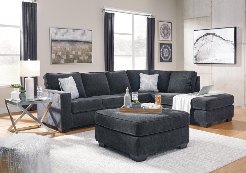 Altari Slate Chenille 2-Piece Sleeper Sectional With Chaise - Ella Furniture