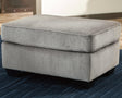 Altari Alloy Chenille Ottoman - Ella Furniture