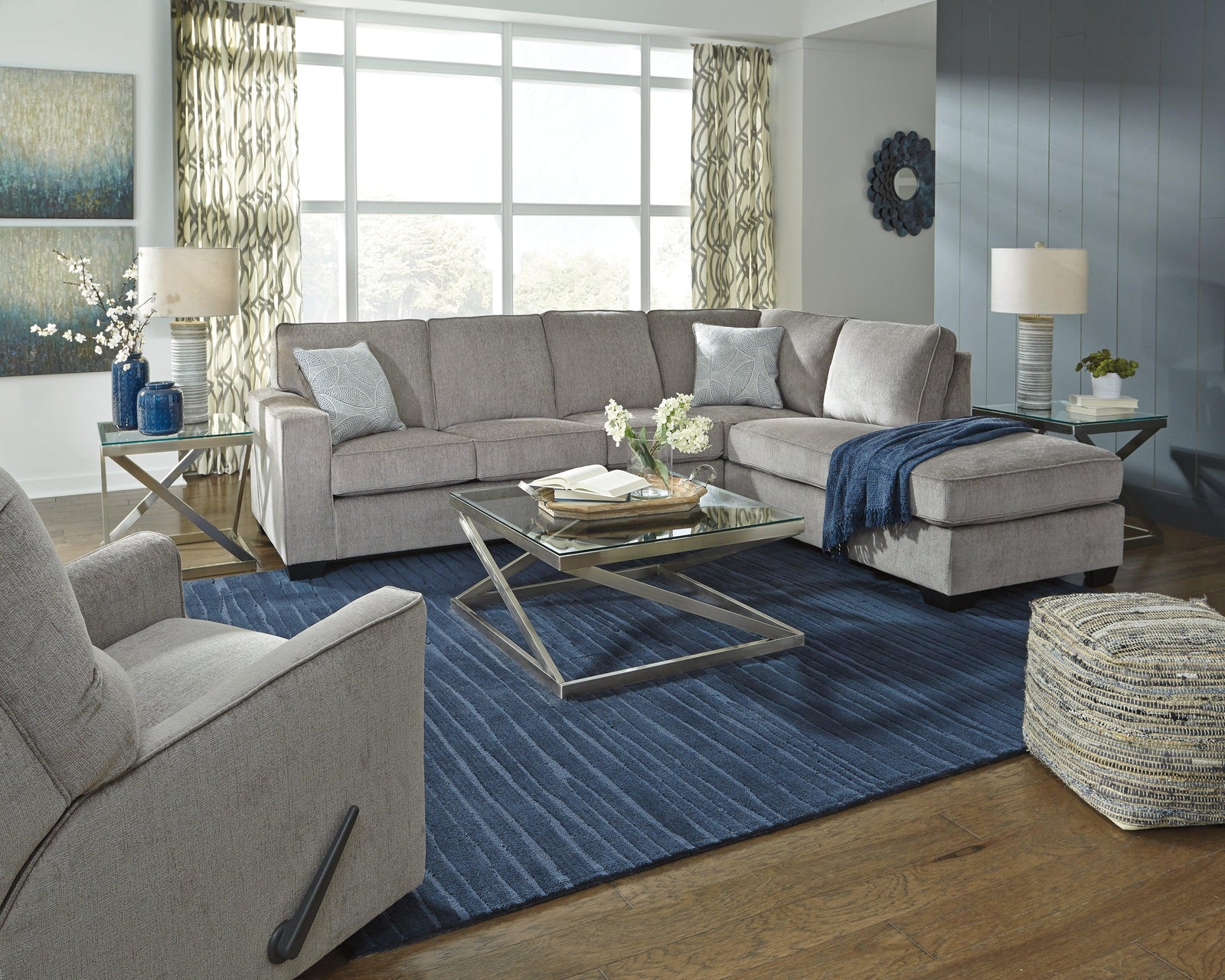 Altari Alloy Chenille 2-Piece Sectional With Chaise 87214S2 - Ella Furniture