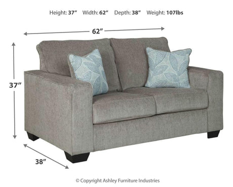 Altari Alloy Chenille Loveseat - Ella Furniture