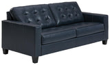 Altonbury Blue Leather Queen Sofa Sleeper - Ella Furniture