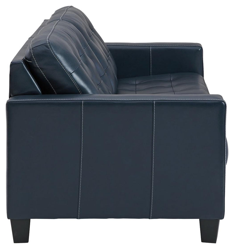 Altonbury Blue Leather Sofa - Ella Furniture
