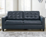 Altonbury Blue Leather Queen Sofa Sleeper - Ella Furniture