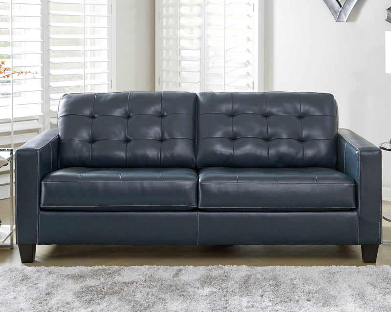 Altonbury Blue Leather Sofa - Ella Furniture