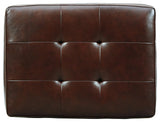 Altonbury Walnut Leather Ottoman - Ella Furniture