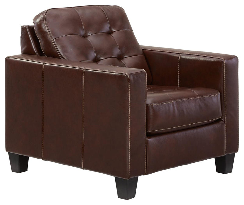 Altonbury Walnut Leather Chair - Ella Furniture