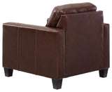 Altonbury Walnut Leather Chair - Ella Furniture