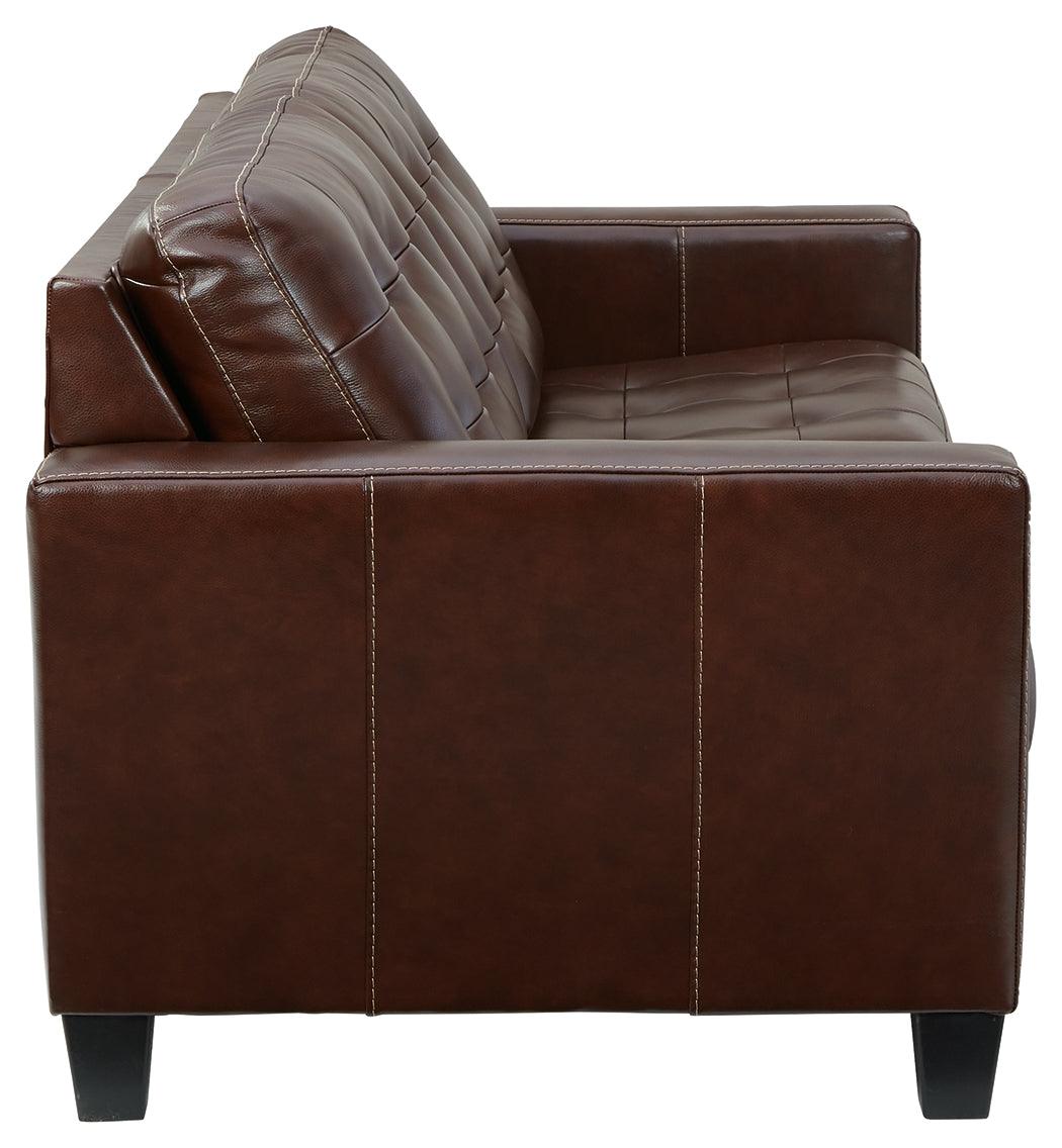 Altonbury Walnut Leather Sofa - Ella Furniture