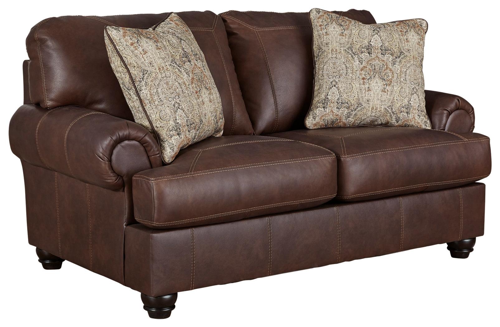 Beamerton Vintage Leather Loveseat - Ella Furniture