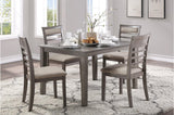 Lovell Gray Modern Transitional Veneer Wood Fabric Upholstery Seat Rectangular Dining Room Set - Ella Furniture