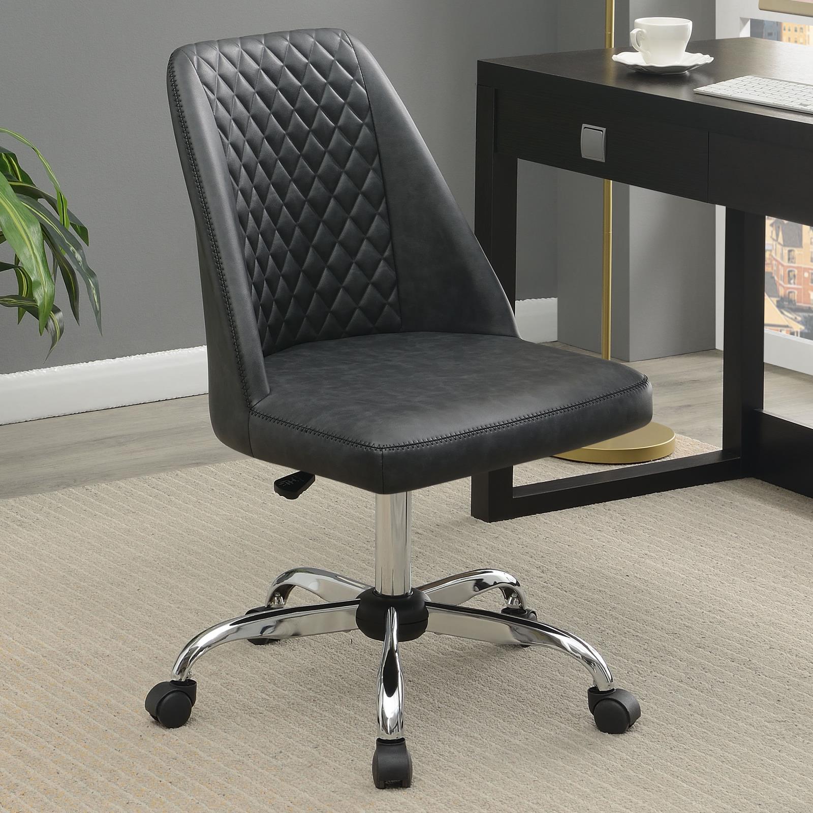 Dark Grey Upholsterd Office Chair 881196 - Ella Furniture