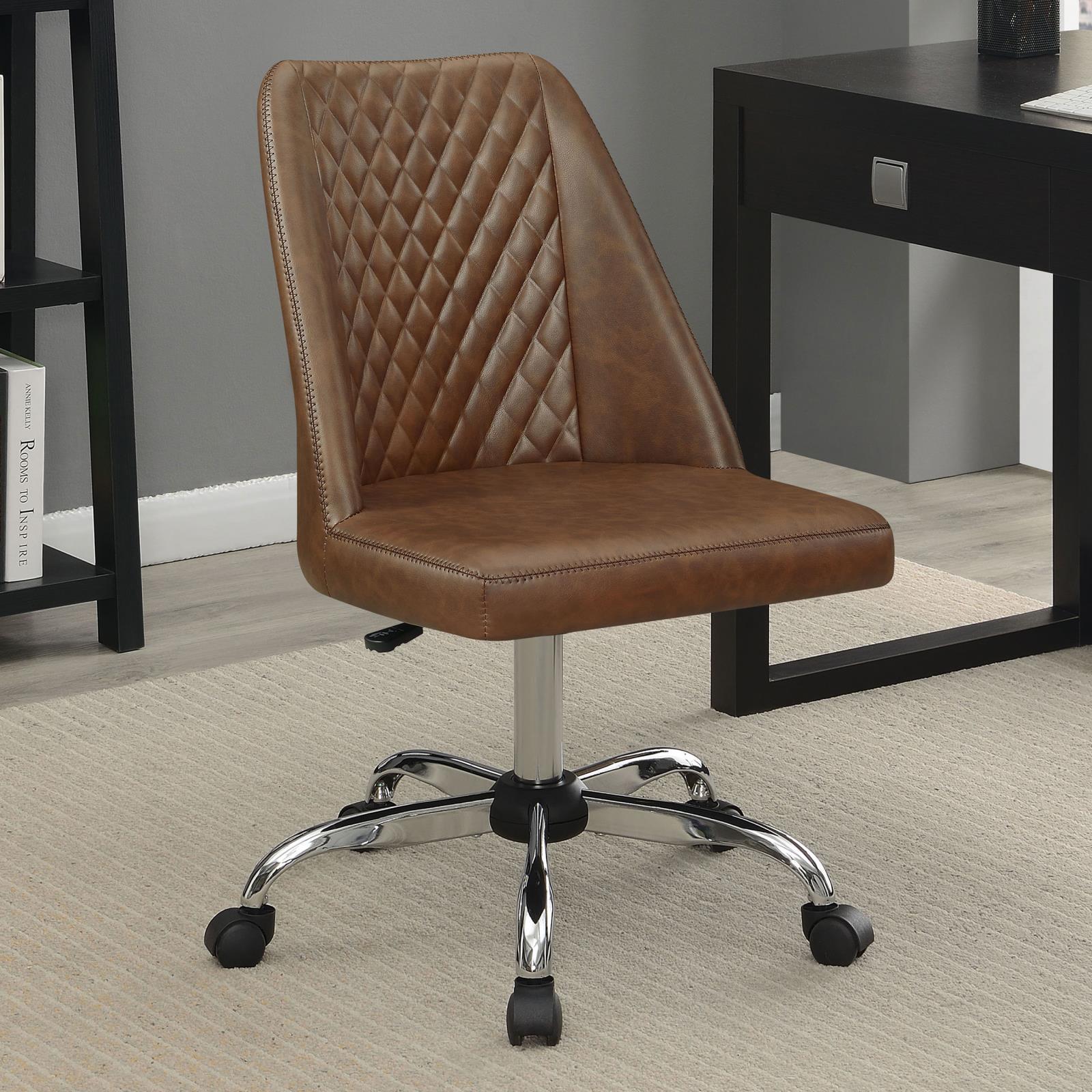 Brown Upholstered Office Chair 881197 - Ella Furniture