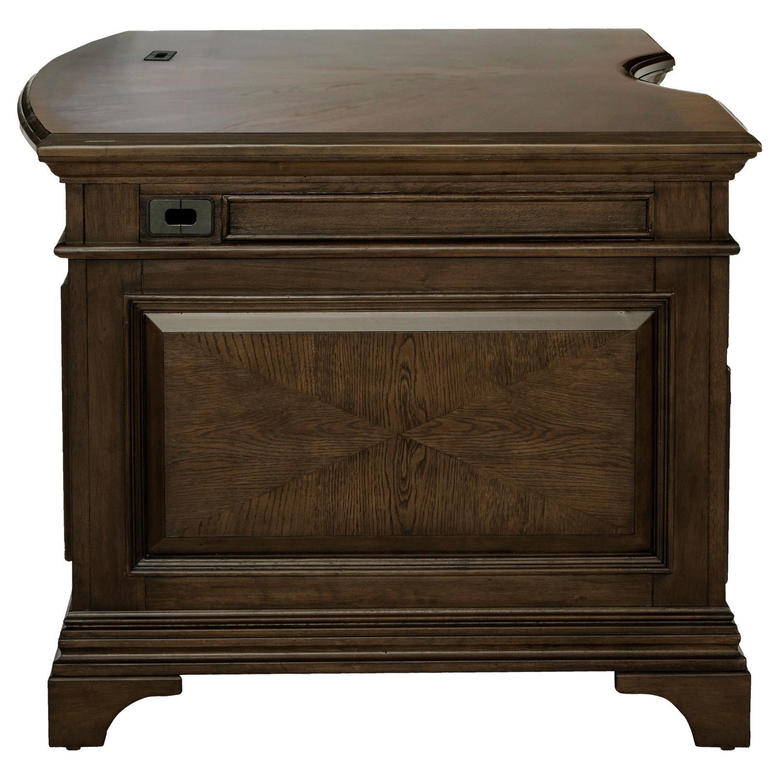Hartshill Burnished Oak Executive Desk - Ella Furniture