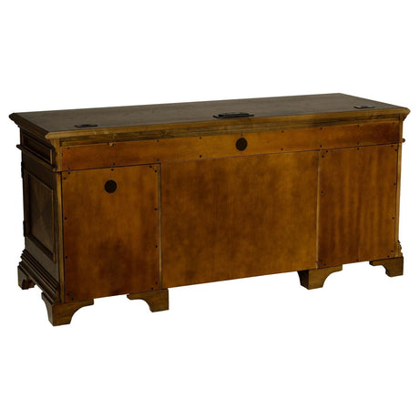 Hartshill Credenza With Power Outlet Burnished Oak 881282 - Ella Furniture