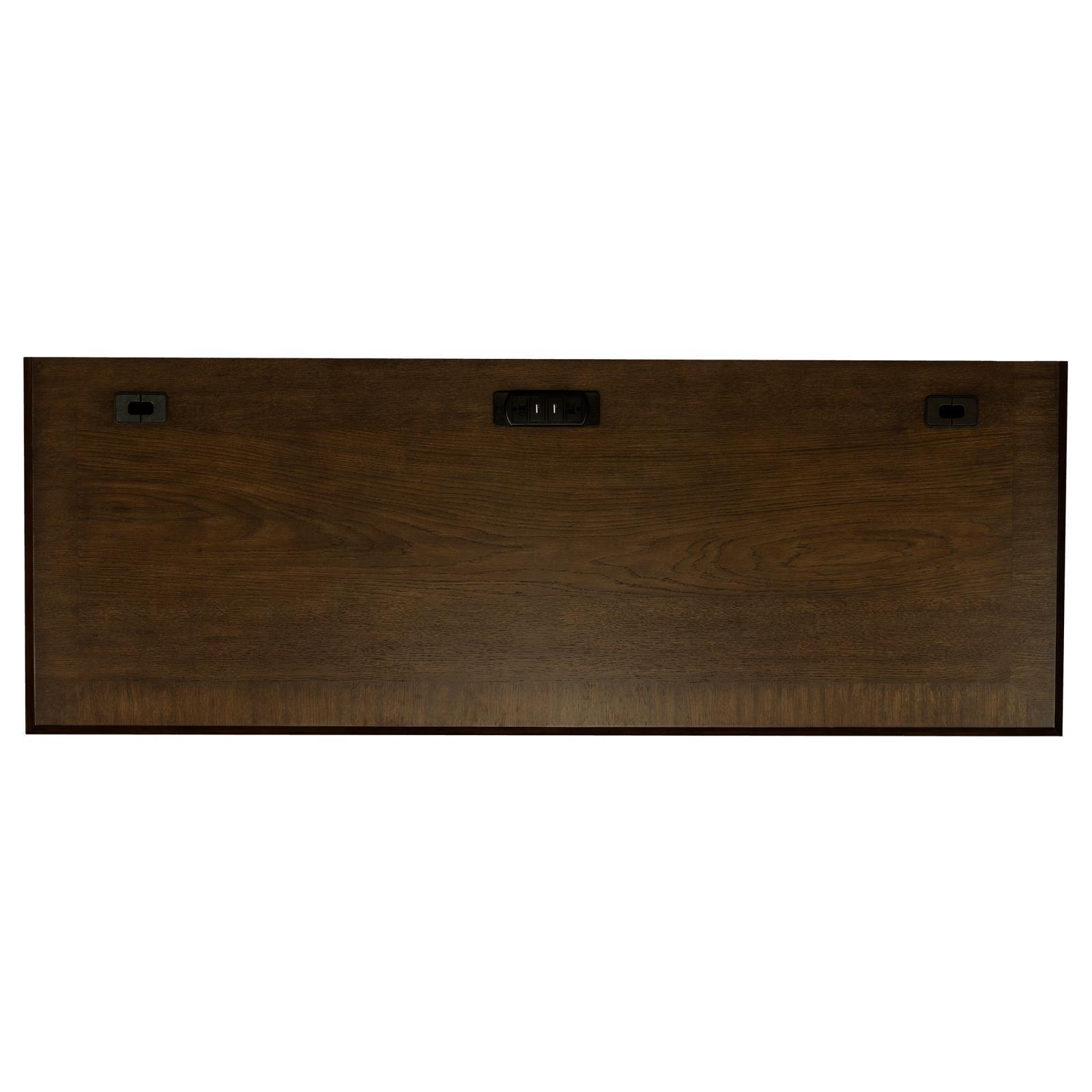 Hartshill Credenza With Power Outlet Burnished Oak 881282 - Ella Furniture
