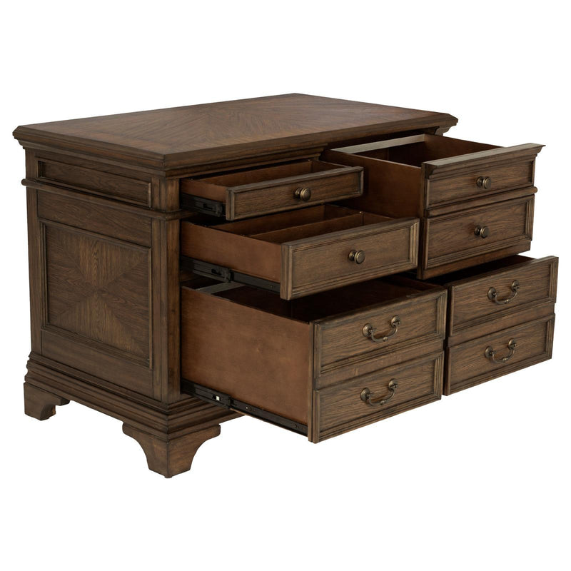 Hartshill 5-Drawer File Cabinet Burnished Oak - Ella Furniture