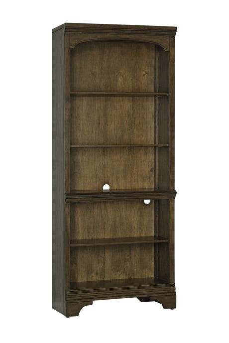 Hartshill 5-Shelf Bookcase Burnished Oak - Ella Furniture