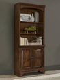 Hartshill Bookcase With Cabinet Burnished Oak - Ella Furniture