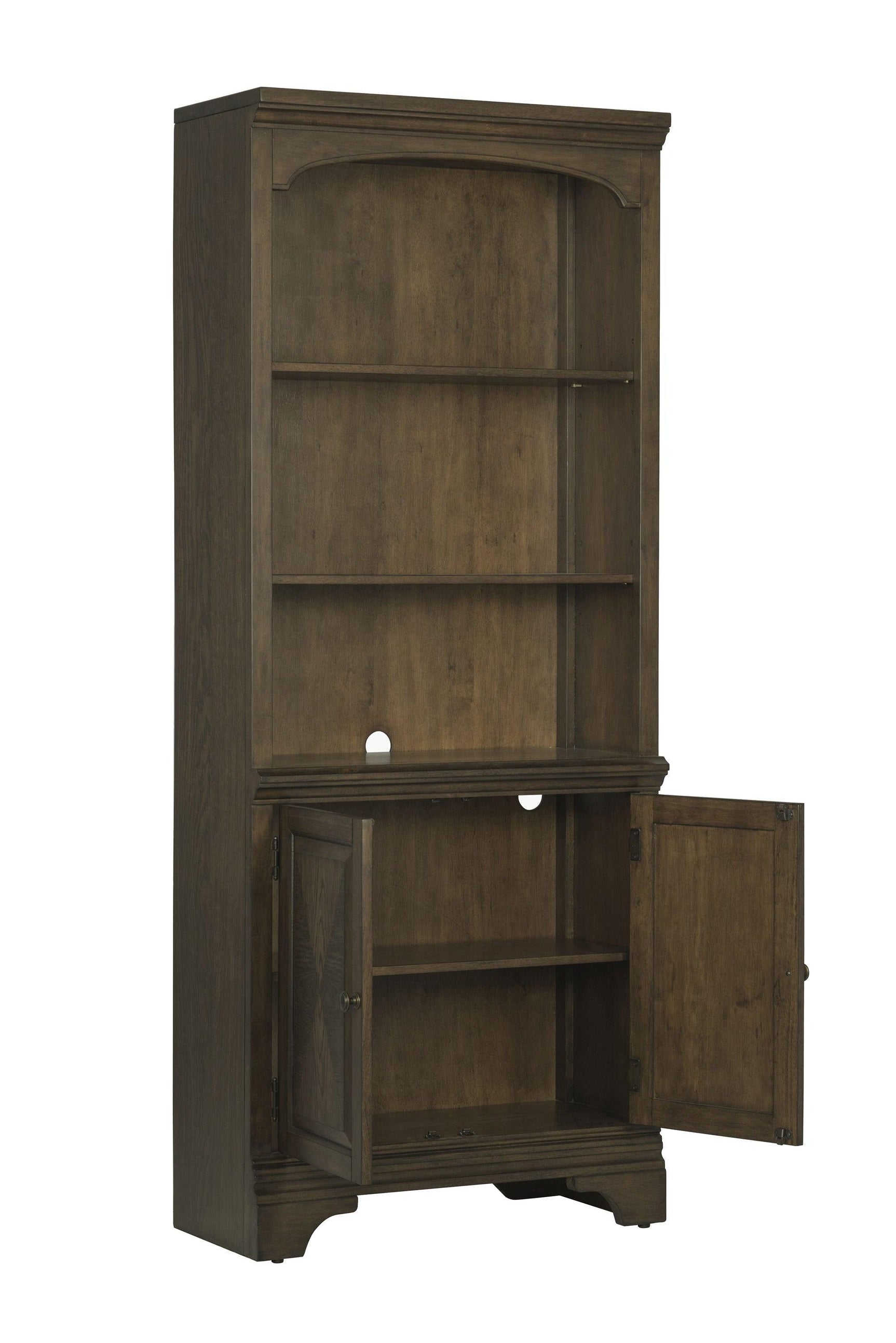 Hartshill Bookcase With Cabinet Burnished Oak - Ella Furniture