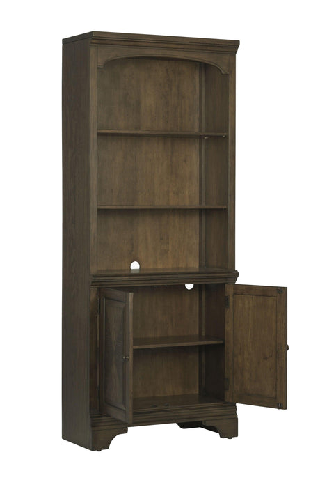 Hartshill Bookcase With Cabinet Burnished Oak - Ella Furniture