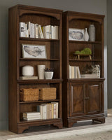 Hartshill Bookcase With Cabinet Burnished Oak - Ella Furniture