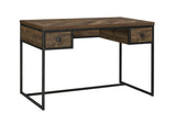 Millbrook 2-Door Bookcase Rustic Oak Herringbone And Gunmetal - Ella Furniture
