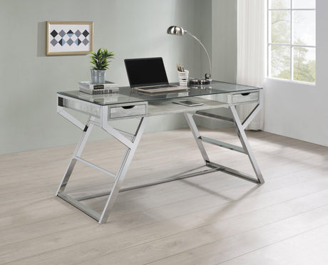 Emelle 4-Shelf Bookcase With Glass Panels 802340 - Ella Furniture