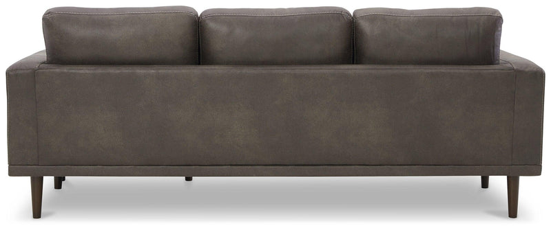 Arroyo Smoke Faux Leather Sofa Chaise - Ella Furniture
