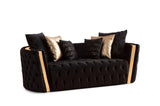 Sofia Black Velvet Sofa & Loveseat - Ella Furniture