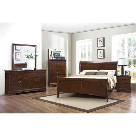 Mayville Brown Modern Traditional Okume Veneer Wood And Engineered Wood Full Bed - Ella Furniture