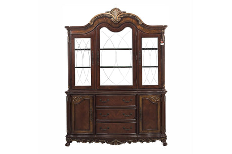 Deryn Park Cherry Traditional Solid Wood Plush Upholstered Seat Rectangular Dining Room Set - Ella Furniture