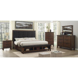 Brown Eastern Modern Traditional Upholstered Tufted King Panel Bedroom Set - Ella Furniture
