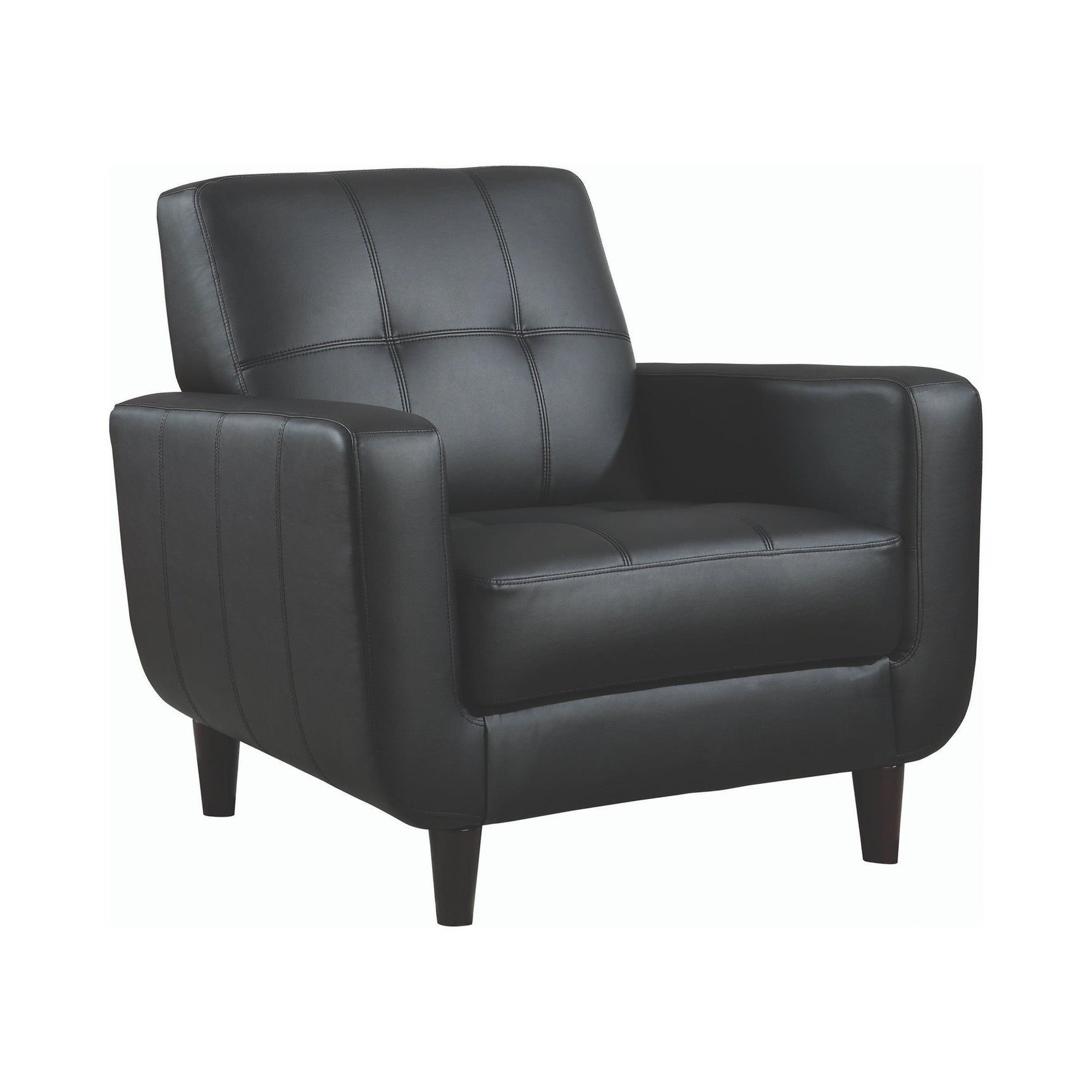 Aaron Padded Seat Accent Chair Black - Ella Furniture