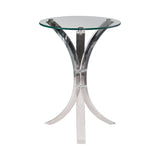 Emmett Round Accent Table Clear - Ella Furniture