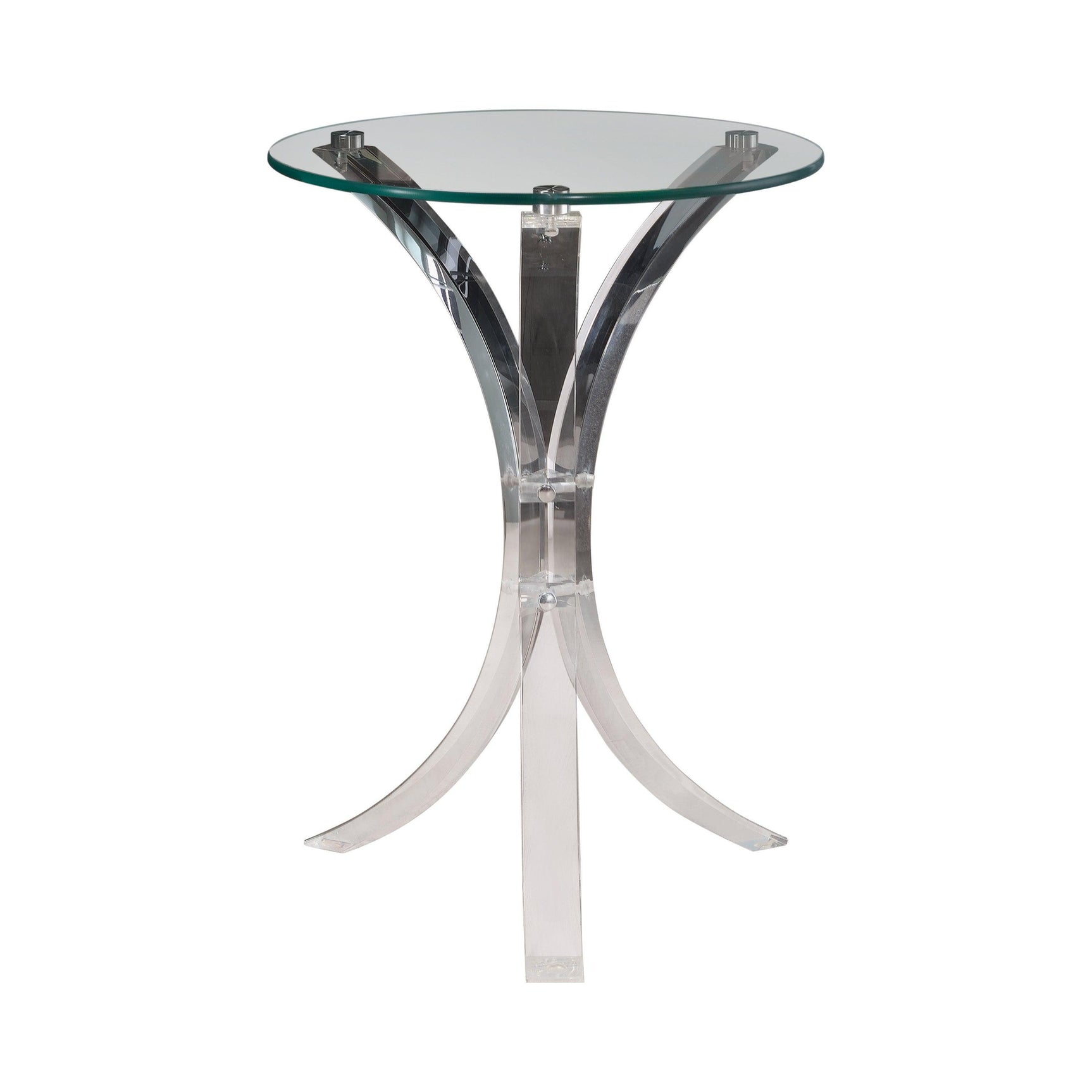 Emmett Round Accent Table Clear - Ella Furniture