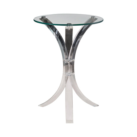 Emmett Round Accent Table Clear - Ella Furniture