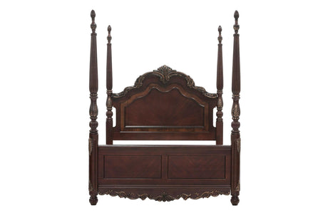Deryn Park Cherry Modern Traditional Solid Wood Poster Bedroom Set - Ella Furniture