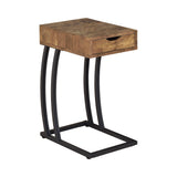 Troy Accent Table With Power Outlet Antique Nutmeg - Ella Furniture