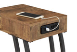 Troy Accent Table With Power Outlet Antique Nutmeg - Ella Furniture