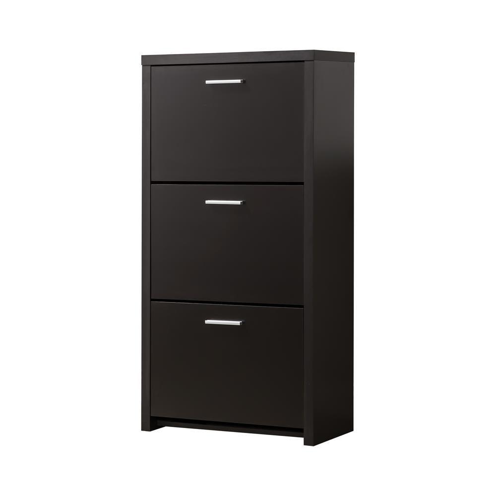 Vivian 3-Drawer Shoe Cabinet Black - Ella Furniture
