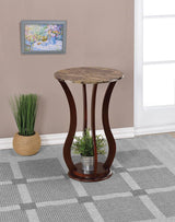 Rounded Faux Marble Top Accent Table 900926 - Ella Furniture